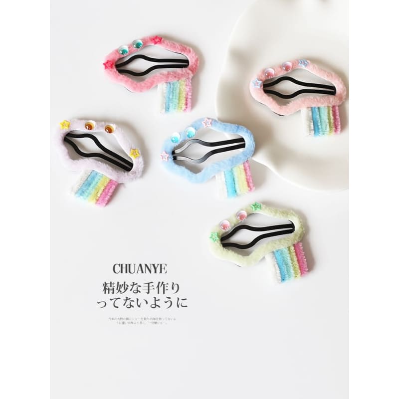 Rainbow Alloy Hair Clip - 04# - Set - Light Blue / One Size