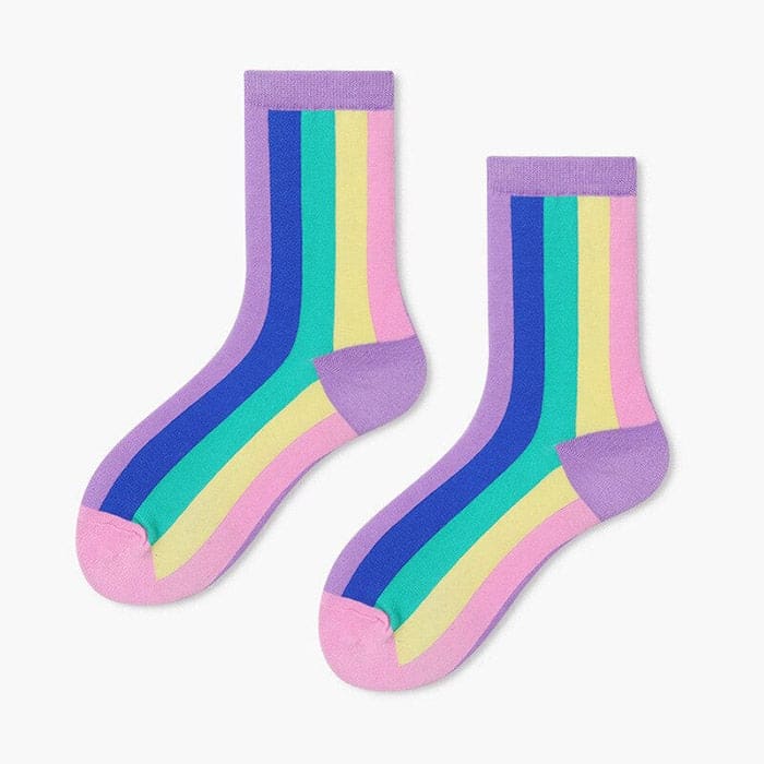 Rainbow Crush Socks - Pastel Rainbow - Socks