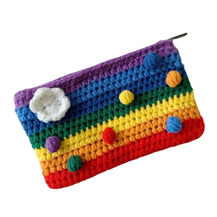 Rainbow Knitted Purse - Standart / Rainbow - Handbags