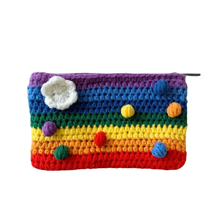 Rainbow Knitted Purse - Standart / Rainbow - Handbags