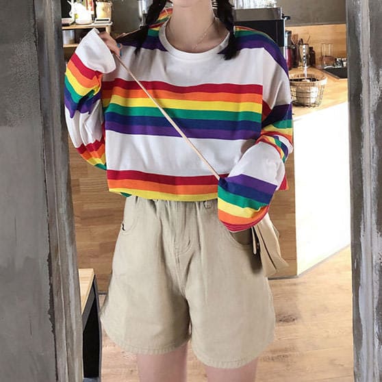 Rainbow Long Sleeve Tee - Tops