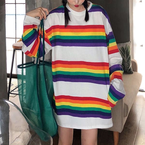 Rainbow Long Sleeve Tee - Tops