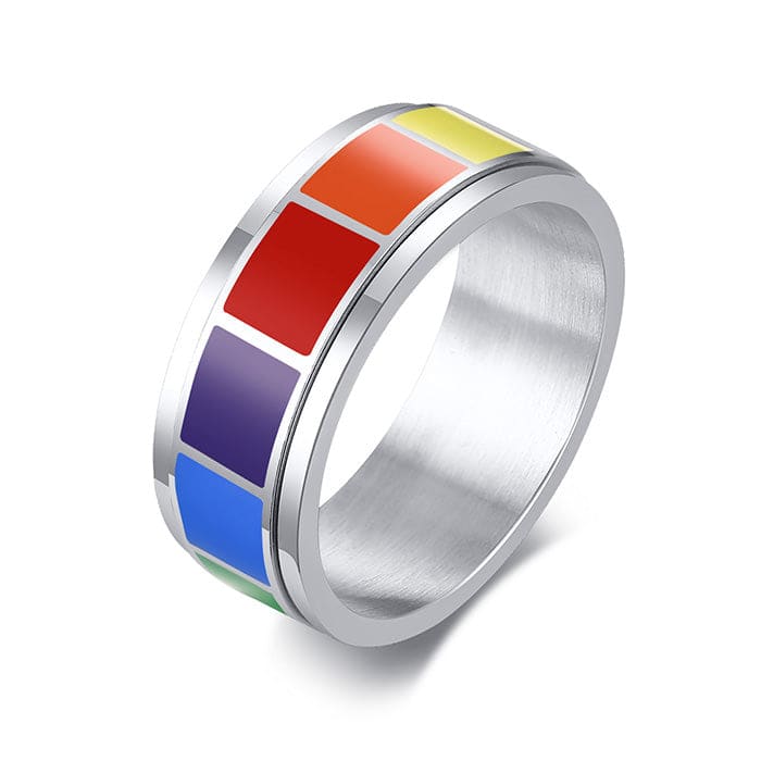 Rainbow Spinner Ring - 7 / Rainbow - ring