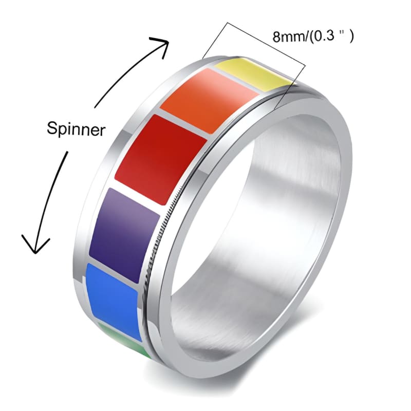 Rainbow Spinner Ring - ring