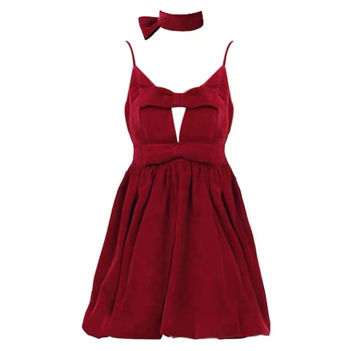 Red Charming Halter Dress - S / Red - Dresses