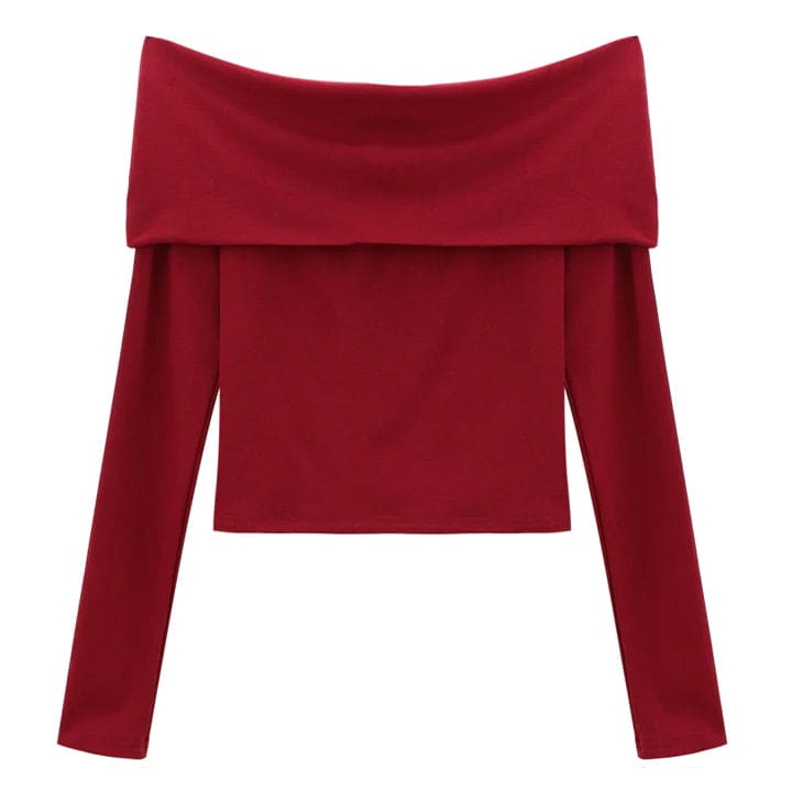 Red Classy Bardot Top - Free Size / Red - Tops