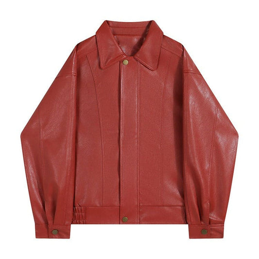 Red Leather Jacket - S / Red - Jackets