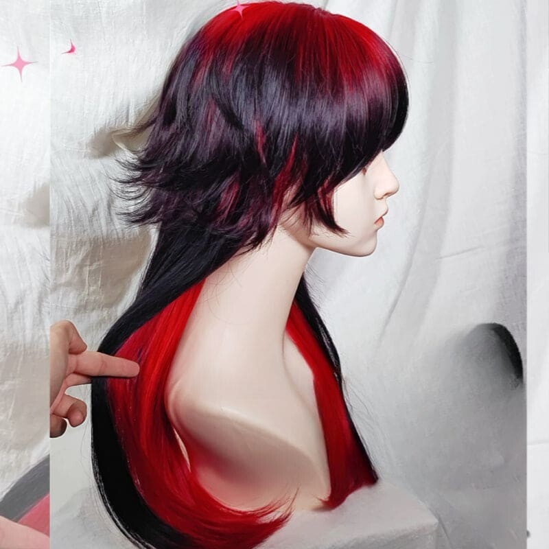 Red Moon Black Red Wig ON1279 - Red
