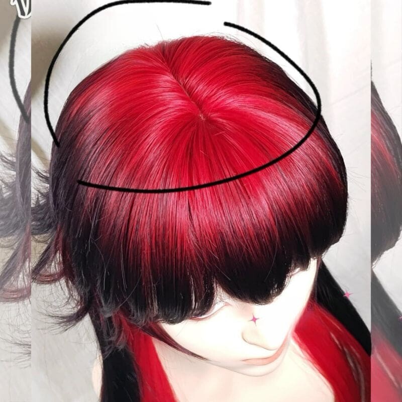 Red Moon Black Red Wig ON1279 - Red