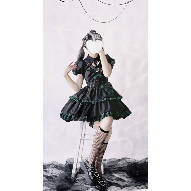 [Reservation] Gothic Punk Lolita Dress SP17561 - Harajuku Kawaii Fashion Anime Clothes Fashion Store - SpreePicky