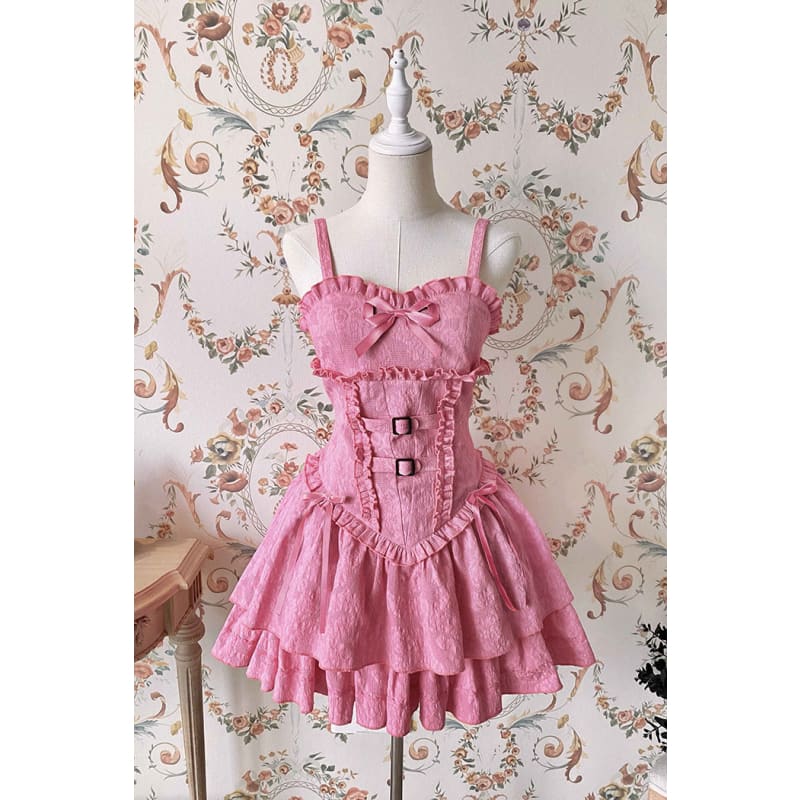 [Reservation] Lolita Red Hunter Amber JKS Dress Full Set SP17413 - Harajuku Kawaii Fashion Anime Clothes Fashion Store - SpreePicky