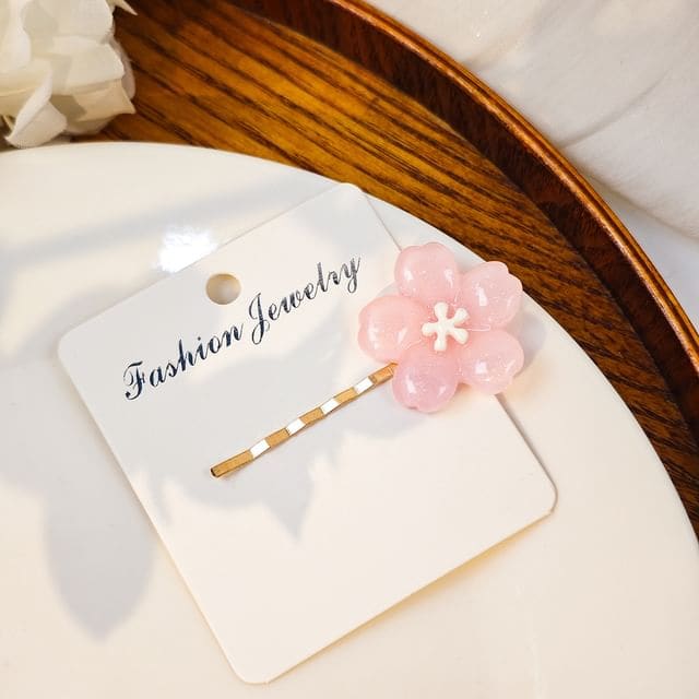 Resin Hair Clip / Hair Pin - Hair Pin - F453-3 - Pink