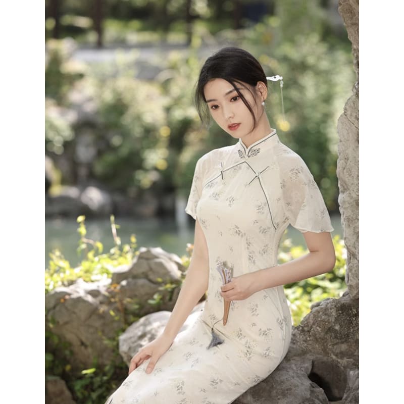 Retro Spring Dress Cheongsam - Female Hanfu