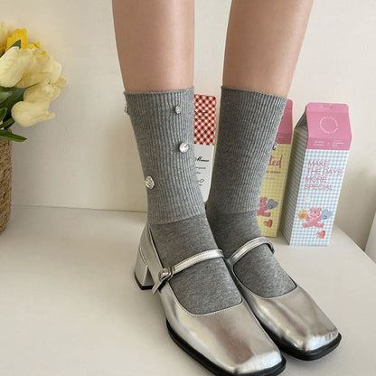 Rhinestone Accent Socks