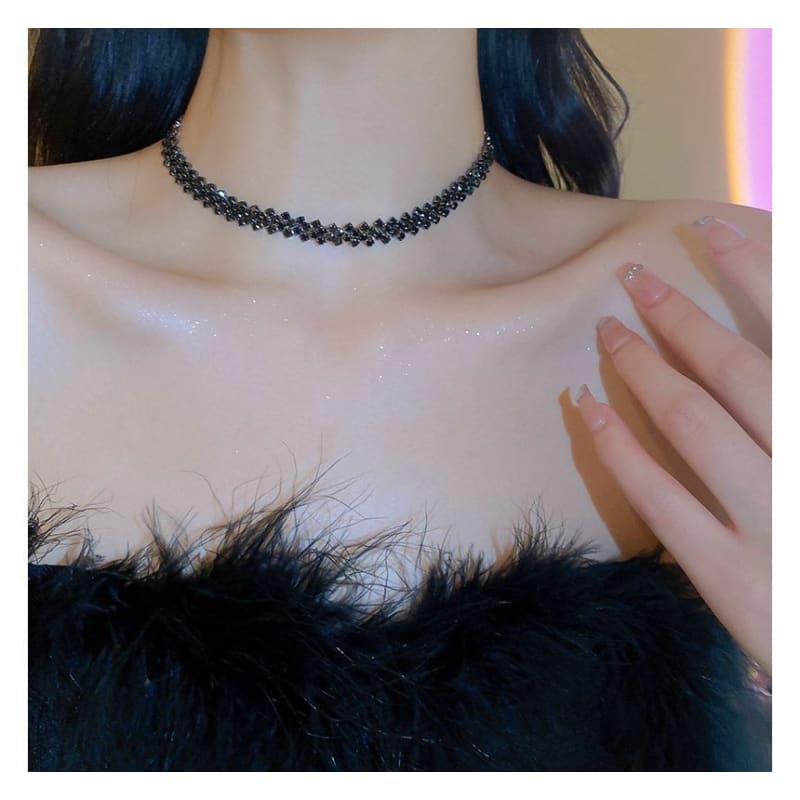 Rhinestone Alloy Choker