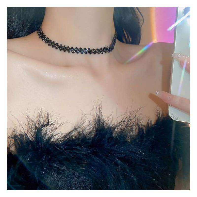 Rhinestone Alloy Choker