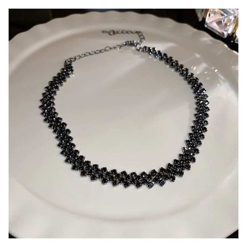 Rhinestone Alloy Choker