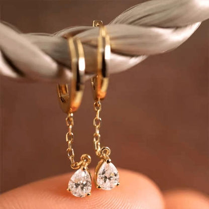 Rhinestone Alloy Dangle Earring