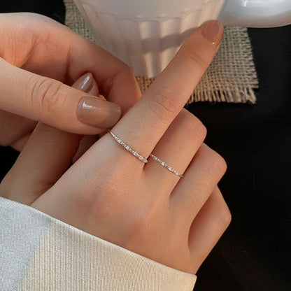 Rhinestone Alloy Open Ring