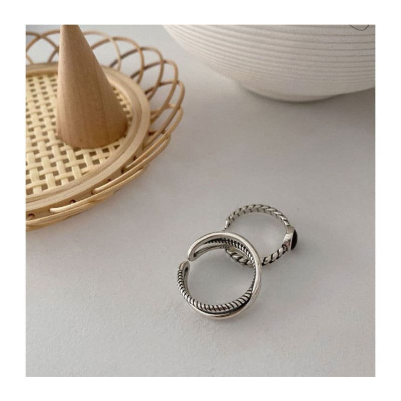 Rhinestone Alloy Open Ring / Layered Alloy Open Ring