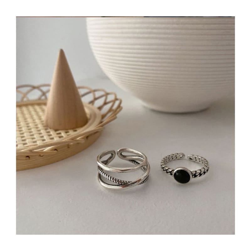 Rhinestone Alloy Open Ring / Layered Alloy Open Ring