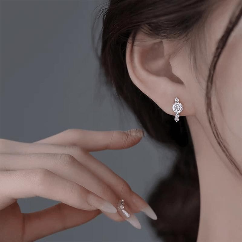 Rhinestone Alloy Stud Earring