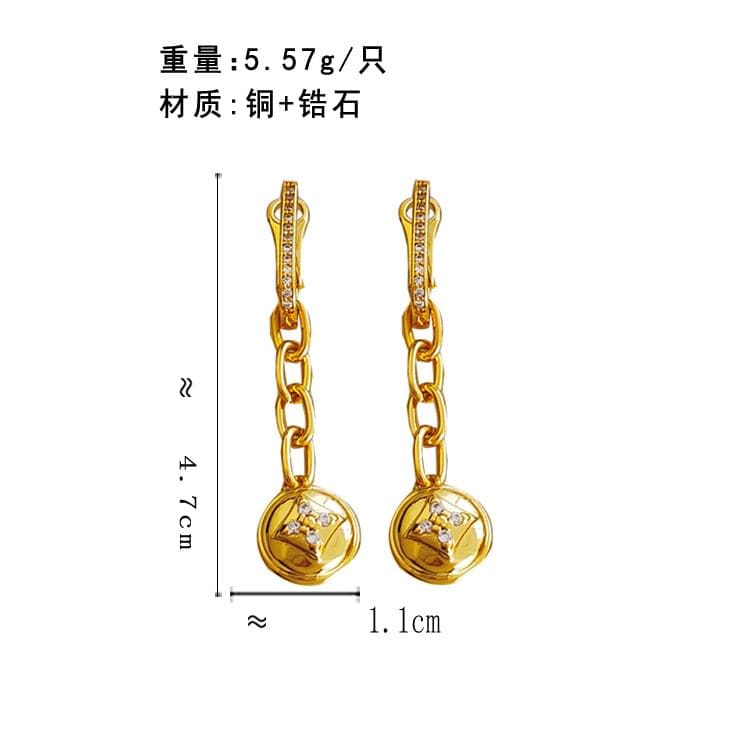 Rhinestone Chain Drop Earring