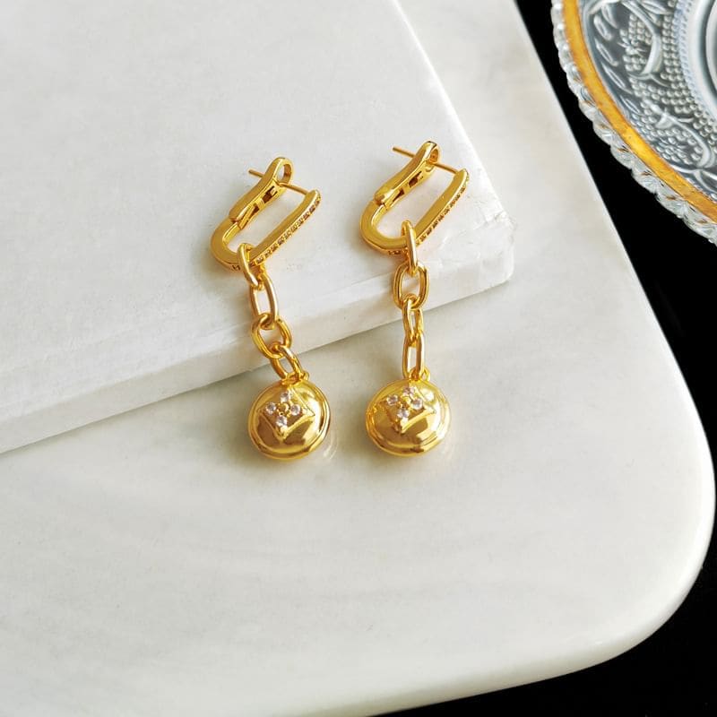 Rhinestone Chain Drop Earring