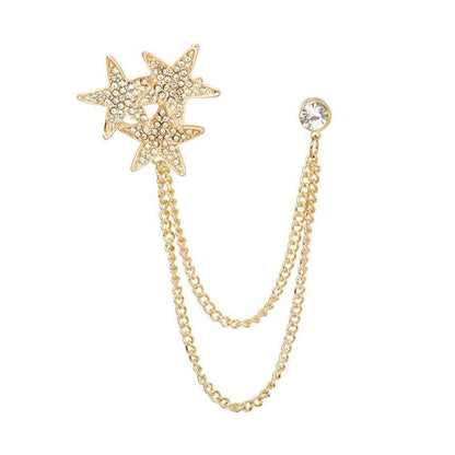 Rhinestone Chained Alloy Brooch