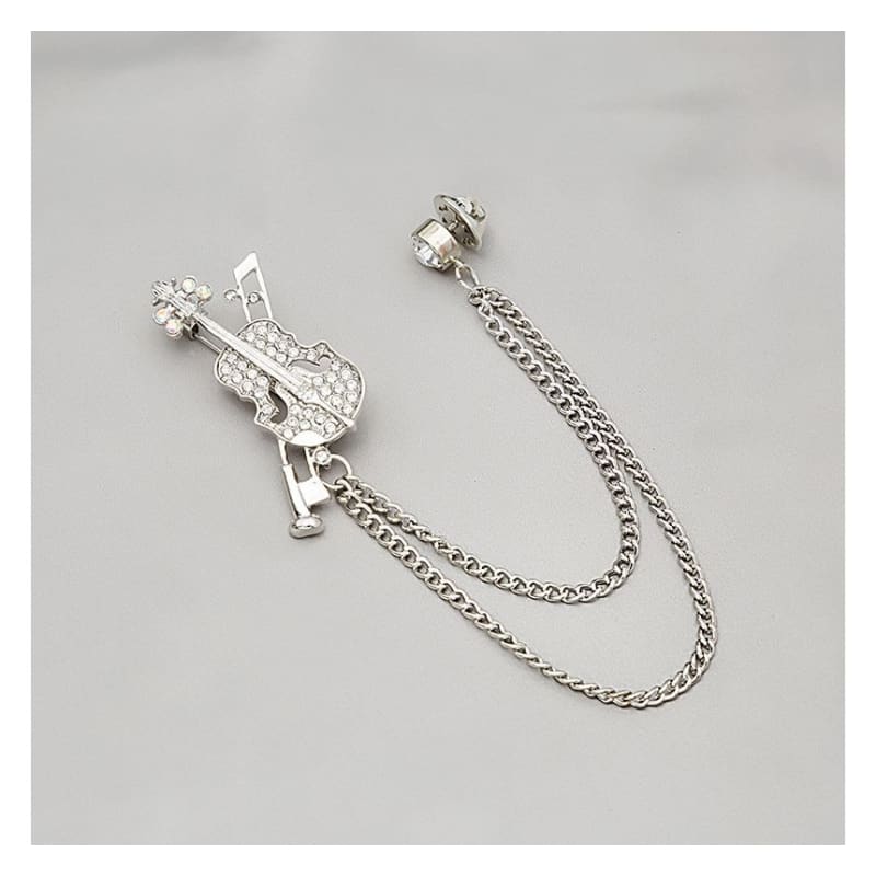 Rhinestone Chained Alloy Brooch