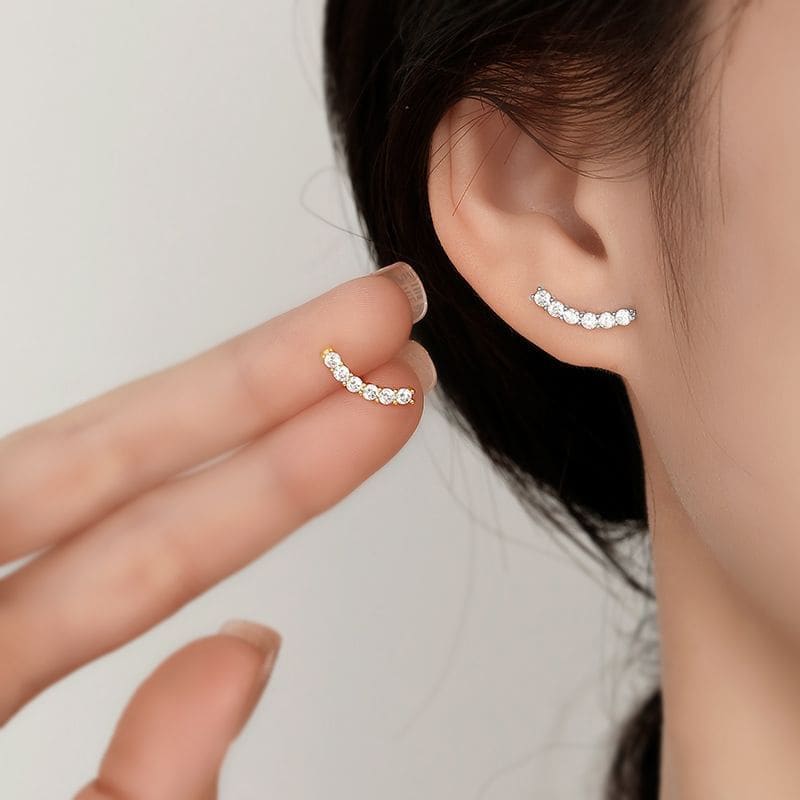 Rhinestone Climber Earring