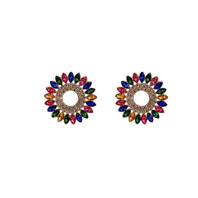 Rhinestone Drop Earring / Stud Earring - 1 Pair - E5629-1