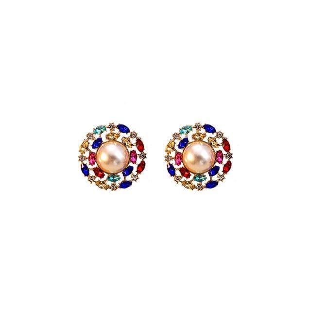 Rhinestone Drop Earring / Stud Earring - 1 Pair - E5677-2