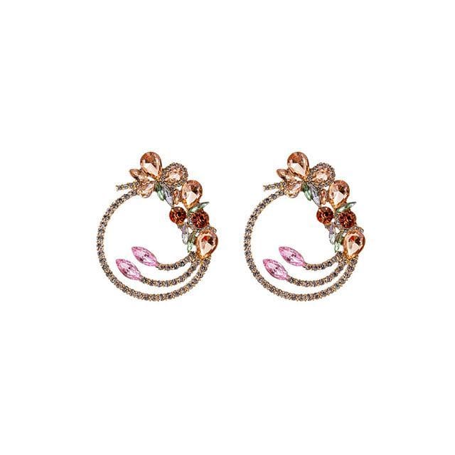 Rhinestone Drop Earring / Stud Earring - 1 Pair - E5710-2