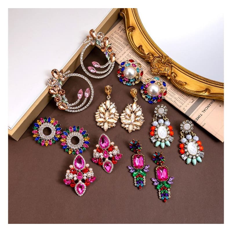 Rhinestone Drop Earring / Stud Earring