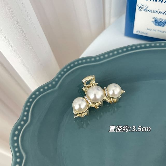 Rhinestone / Faux Pearl Alloy Hair Clamp / Set - 12 - 1 Pc