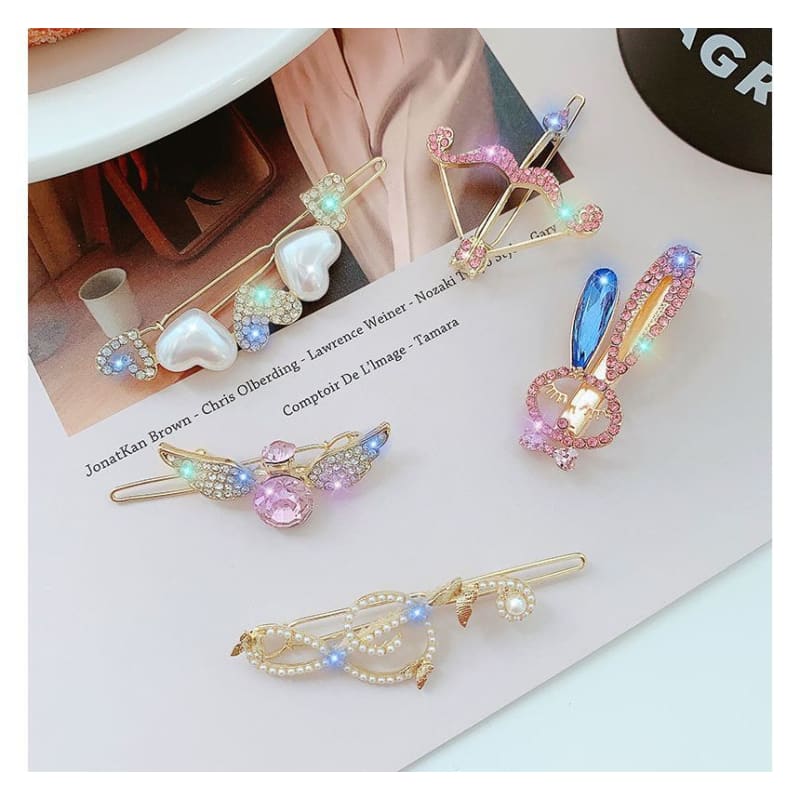 Rhinestone / Faux Pearl Alloy Hair Clip (various designs)