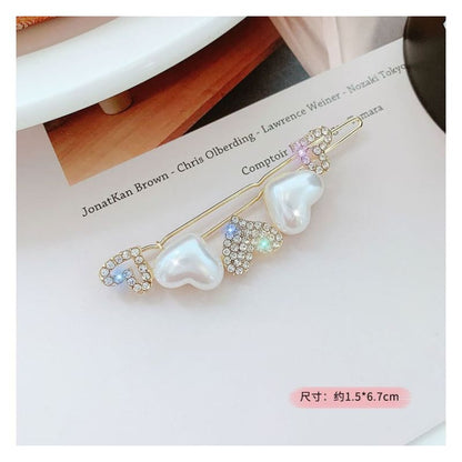 Rhinestone / Faux Pearl Alloy Hair Clip (various designs)