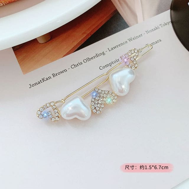 Rhinestone / Faux Pearl Alloy Hair Clip (various designs)