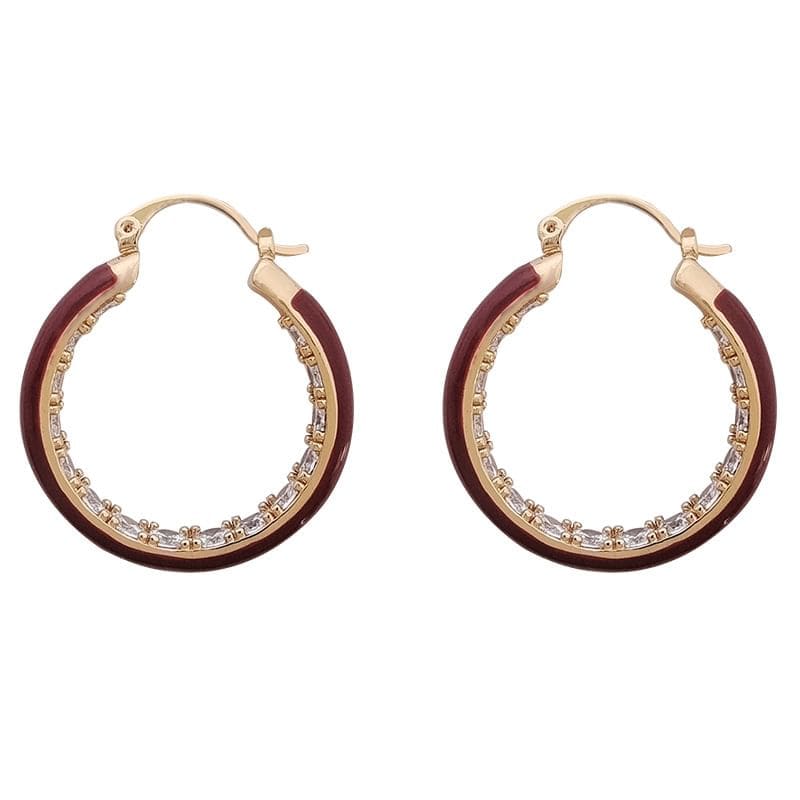 Rhinestone Hoop Earring