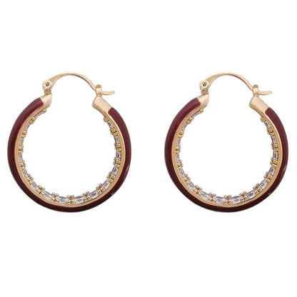 Rhinestone Hoop Earring