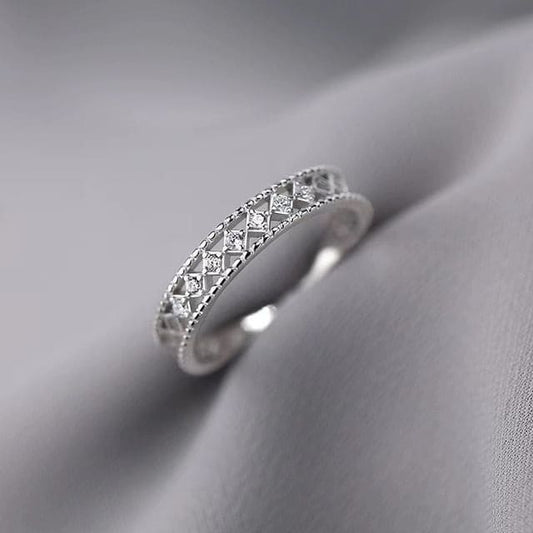 Rhinestone Perforated Ring