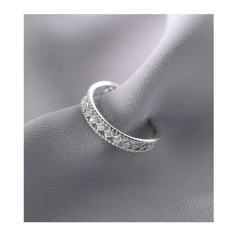 Rhinestone Perforated Ring