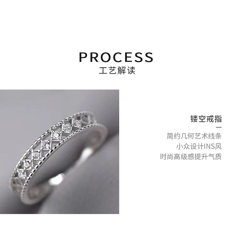 Rhinestone Perforated Ring