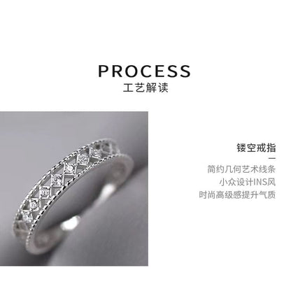 Rhinestone Perforated Ring