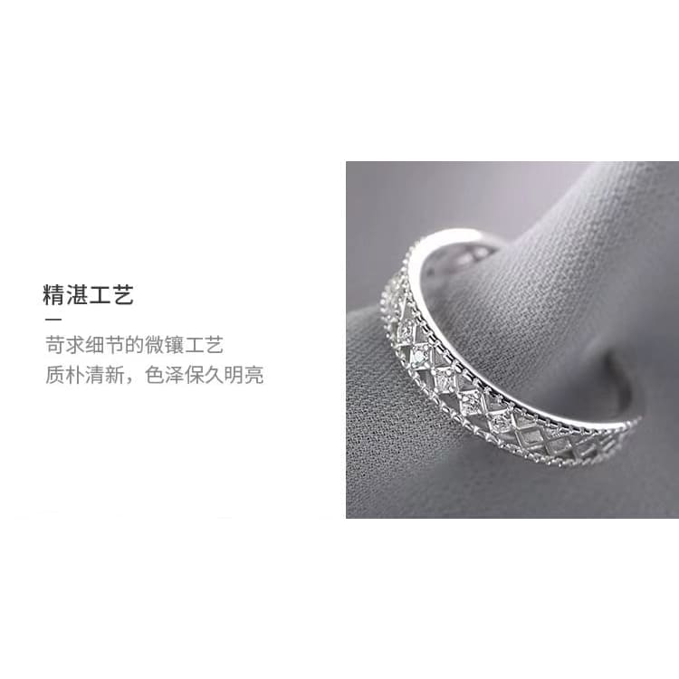 Rhinestone Perforated Ring