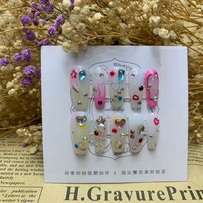 Rhinestone Press On Nails