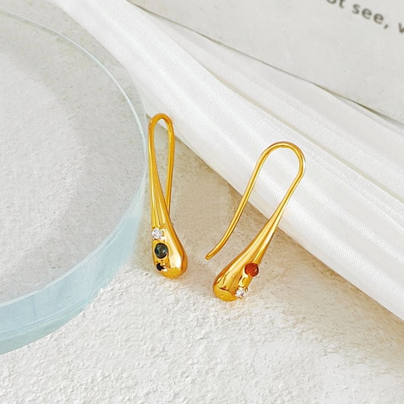 Rhinestone Resin Alloy Drop Earring