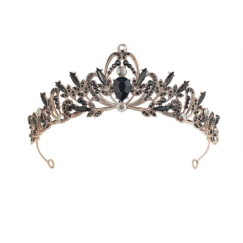 Rhinestone Tiara - Black / One Size