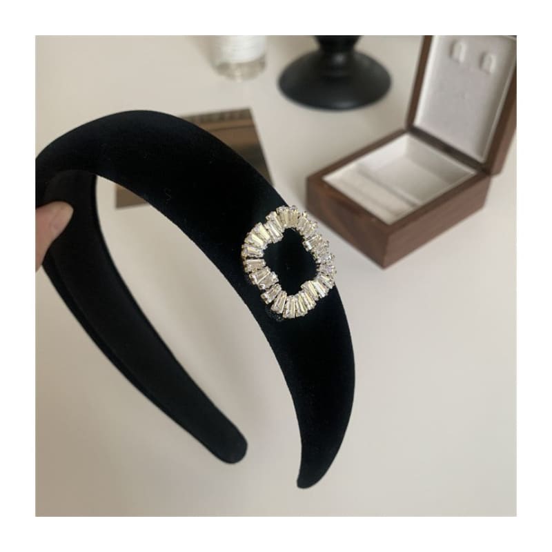 Rhinestone Velvet Headband / Hair Clamp